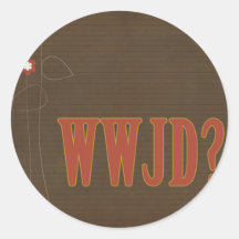 Texto del moho de WWJD banal Pegatina