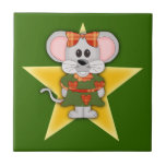 Texto del personalizado del ratón del navidad del  azulejos