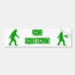 Texto ido verde del lema del squatchin pegatina de parachoque