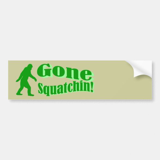 Texto ido verde del lema del squatchin pegatina de parachoque