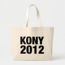 Texto negro de Kony 2012 Bolsa Lienzo