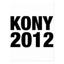 Texto negro de Kony 2012 Postal