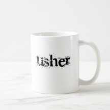 Texto negro de Usher Taza De Café