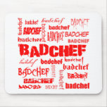 Texto rojo Badchef Tapete De Ratones
