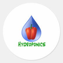 Texto rojo del verde del paprika del hidrocultivo etiqueta
