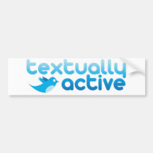 Textual Active en el gorjeo Texting de moda Etiqueta De Parachoque