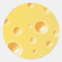 Textura amarilla del queso suizo pegatina redonda