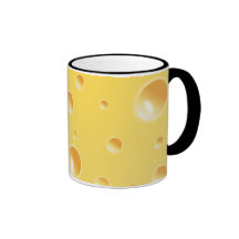 Textura amarilla del queso suizo tazas de café