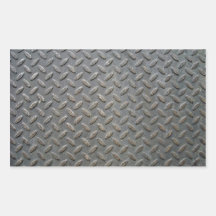 Textura de la pisada del metal rectangular pegatina