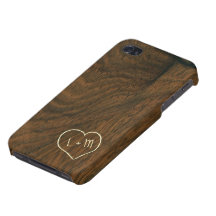 Textura de madera de caoba envejecida personalizad iPhone 4 funda