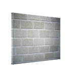 Textura lisa de la pared con los ladrillos blancos lona envuelta para galerias