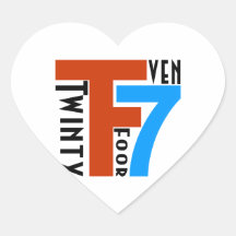 TF7 - Twinty Foor 7ven Calcomanías Corazones Personalizadas