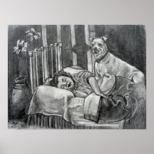 The Guardian. Impresión del dibujo del grafito Poster