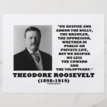 Theodore Roosevelt desdeña al Voluptuary del cobar Tarjeton