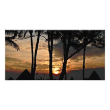 thialand anaranjado de la puesta del sol tarjetas fotográficas personalizadas
