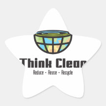 Think Clean - Pense limpo! Adesivos Estrelas