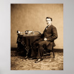 Thomas Edison joven y su máquina del fonógrafo Impresiones