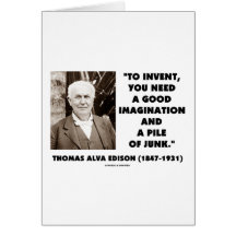Thomas Edison para inventar la pila de la imaginac Tarjeta