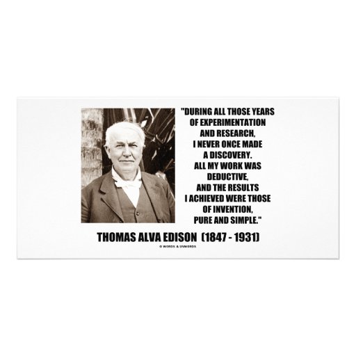 Thomas Edison resulta cita simple pura de la inven Tarjeta Con Foto Personalizada