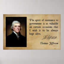 Thomas Jefferson - alcohol de la resistencia Poster