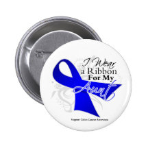 Tía Blue Ribbon - cáncer de colon Pins