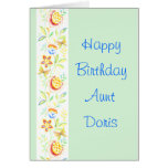 Tía Doris del feliz cumpleaños Tarjetón
