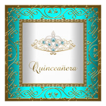 Tiara azul del oro de Quinceanera del trullo Anuncios Personalizados