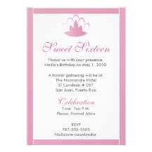 Tiara blanca rosada Invitation-Cust. del dulce die Anuncios Personalizados