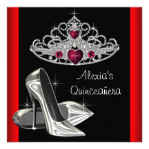 Tiara Quinceanea negro rojo de los tacones altos Anuncio