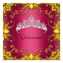 Tiara roja del blanco del oro de la fiesta de cump invitaciones personalizada