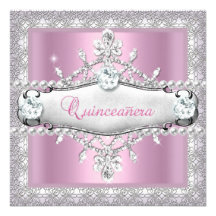 Tiara rosada del diamante del décimo quinto cumple anuncio personalizado