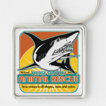 Tiburón animal del rescate llavero