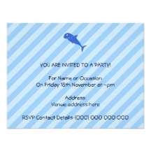 Tiburón azul invitacion personalizada