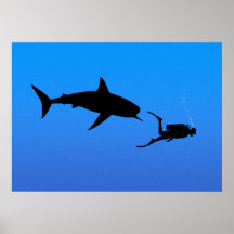 Tiburón y EQUIPO DE SUBMARINISMO Posters