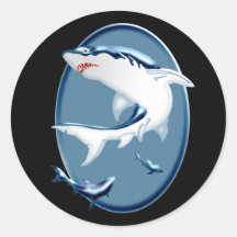 Tiburones subacuáticos amenazadores pegatinas  