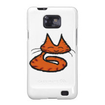 Tiempo anaranjado rayado de la siesta del gatito samsung galaxy s2 carcasas