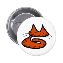 Tiempo anaranjado rayado de la siesta del gatito pins