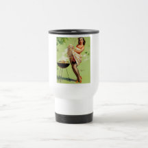 Tiempo caliente de la barbacoa - Pin retro encima  Taza De Café