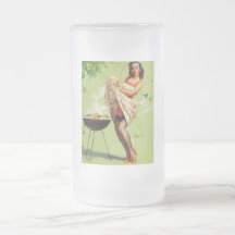 Tiempo caliente de la barbacoa - Pin retro encima  Tazas