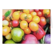 ¡Tiempo de cosecha - tomates! Felicitacion