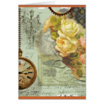 Tiempo de Steampunk y rosas amarillos Felicitaciones