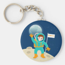 ¡Tiempo del fiesta poco astronaute! Llavero Personalizado