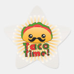 Tiempo del Taco Calcomanía Cuadrada