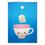 Tiempo del té de Kawaii Tarjeta
