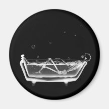 Tiempo esquelético del baño de la radiografía B&W Imanes Para Frigoríficos
