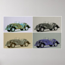 Tiempos convertibles clásicos 4 del coche del arte poster