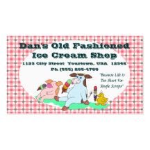 Tienda de helado pasada de moda tarjetas personales
