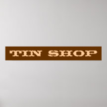 Tienda del oeste vieja de la lata de la muestra impresiones