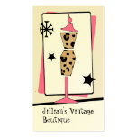 Tienda del vintage/boutique - forma del vestido de tarjetas de visita