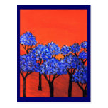 Tierra de árboles azules tarjetas postales